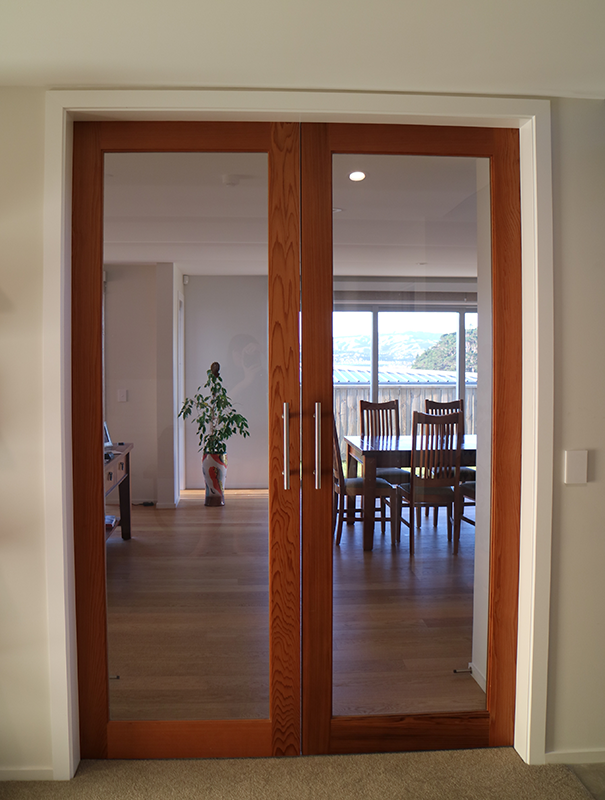 overheight One Lite doors, in Stain Quality Cedar