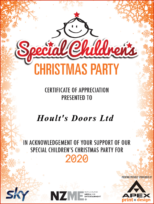 Hoults Doors sponsored the Special Children's Christmas Party