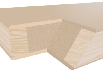 Hallmark offers 2 types of Solidcore doors. MDF core (above), used in standard Paint Quality doors, and Particle Board Core, more often used with Vision Panel Door Designs. Both have acoustic and thermal qualities, and are popular in high end homes.